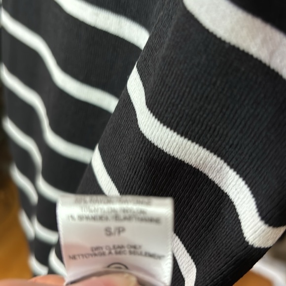 A.L.C rayon knit midi dress, size small, black and white with V fringe. - Picture 7 of 7